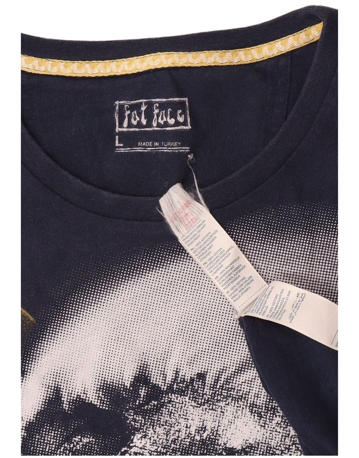 Fat Face Mens Graphic T-Shirt Top Large Navy Blue Cotton