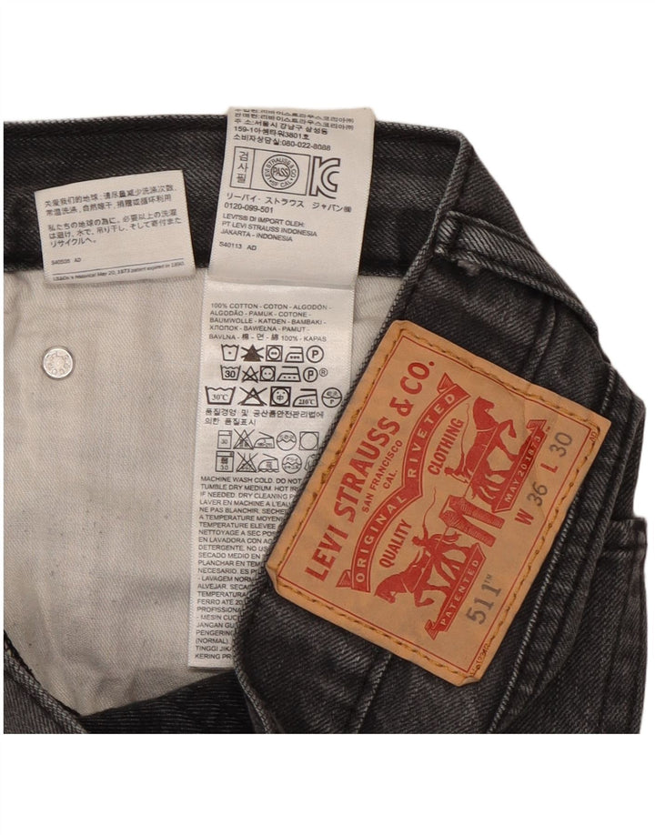 Levi's Herre 511 Slim Jeans W36 L28 Grå Bomuld