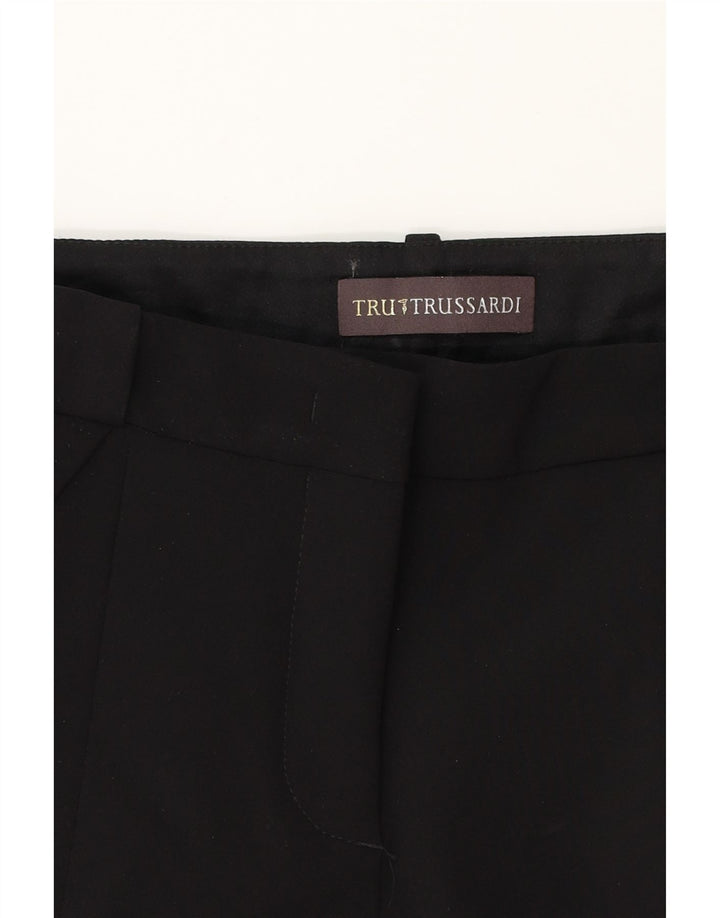TRUSSARDI Womens Slim Casual Trousers EU 38 Medium W28 L28 Black Polyester Vintage Trussardi and Second-Hand Trussardi from Messina Hembry 