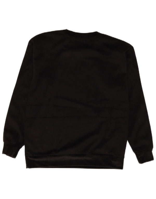 Adidas Sweat-shirt surdimensionné en velours pour femme UK 6 XS Noir Polyester