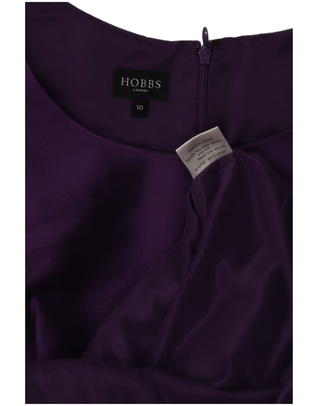 Hobbs Womens Sleeveless Sheath Dress UK 10 Small Purple Polyester