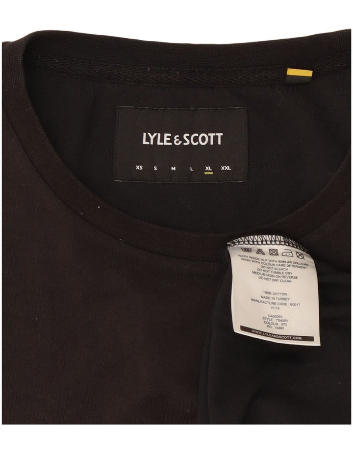 Lyle & Scott Mens T-Shirt Top XL Black Cotton