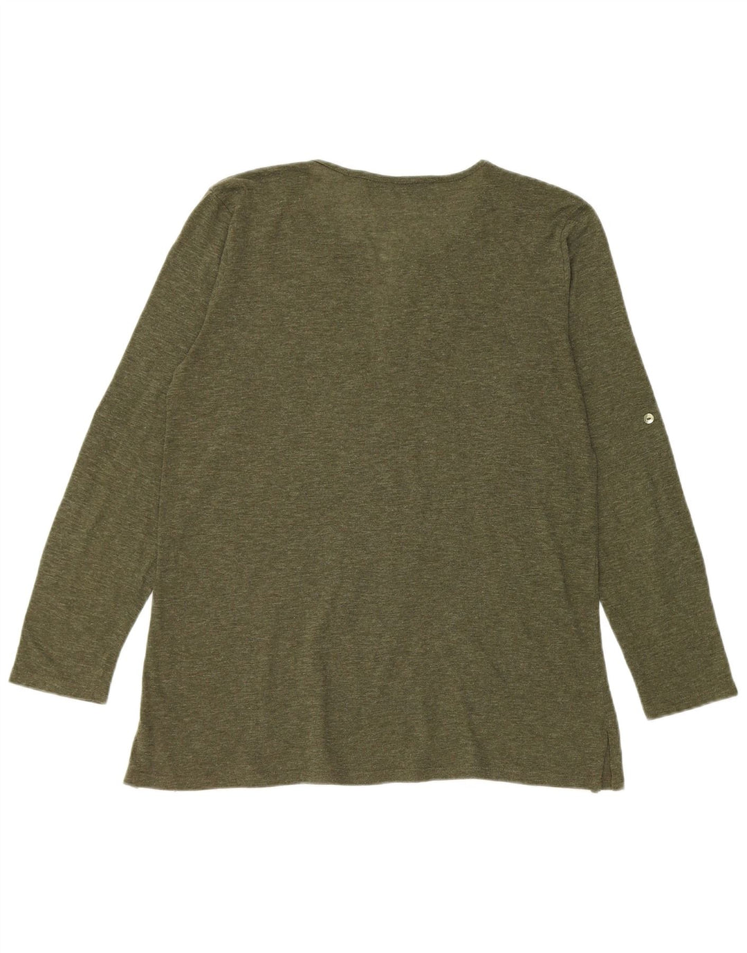 Zara Dame Top Langærmet UK 16 Stor Grøn Flecked