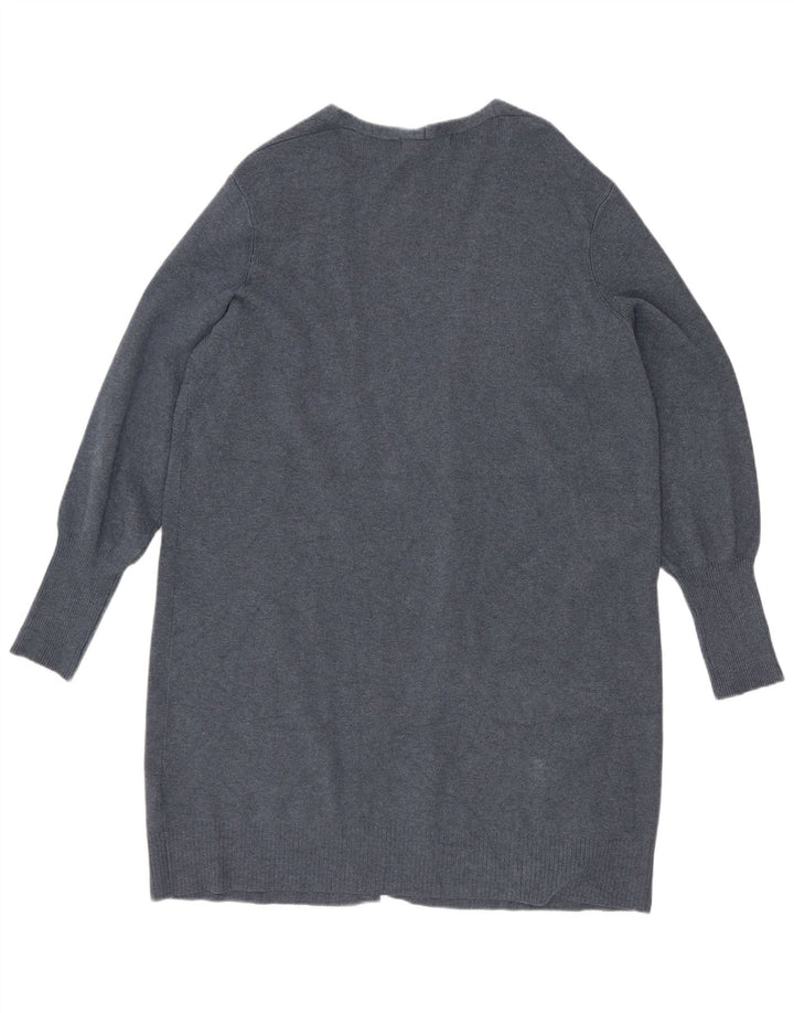 Marks & Spencer Womens Longline Open Cardigan Sweater UK 14 Large Blue