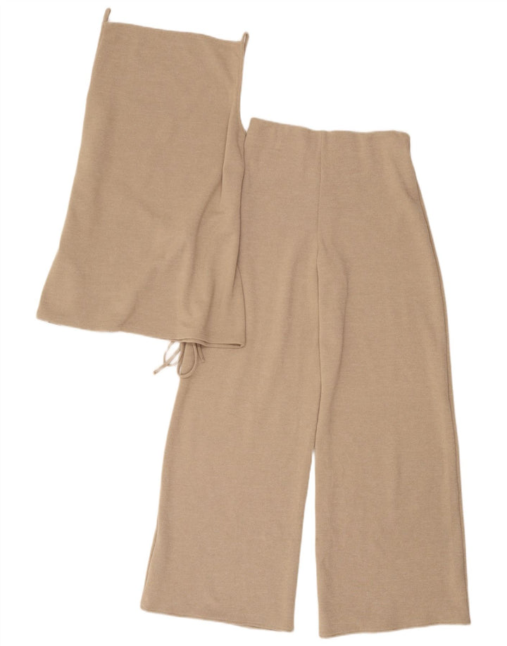 Zara Womens 2 Piece Set UK 8 Small W28 L28 Beige Polyester