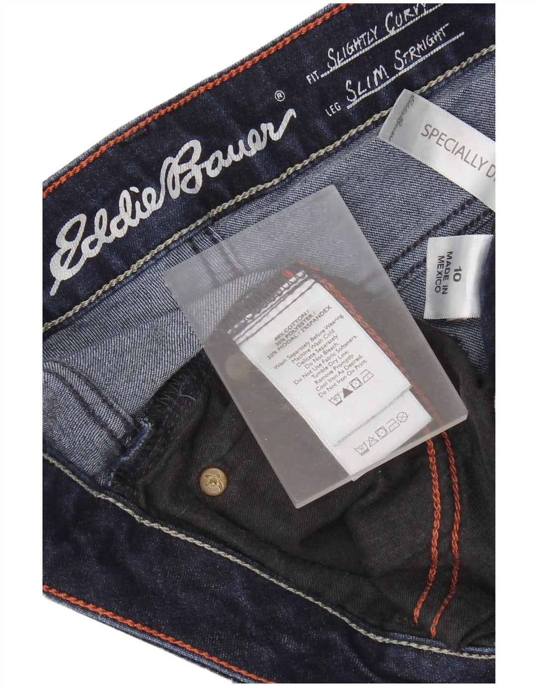 Eddie Bauer Dame Straight Jeans US 10 Large W30 L31 Navy Blue