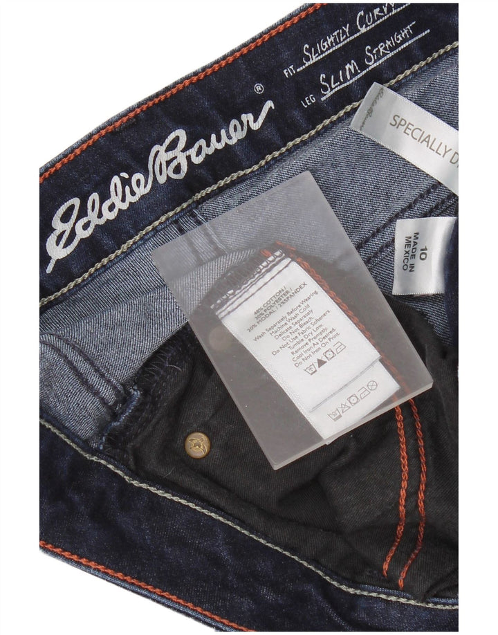 Eddie Bauer Dame Straight Jeans US 10 Large W30 L31 Navy Blue