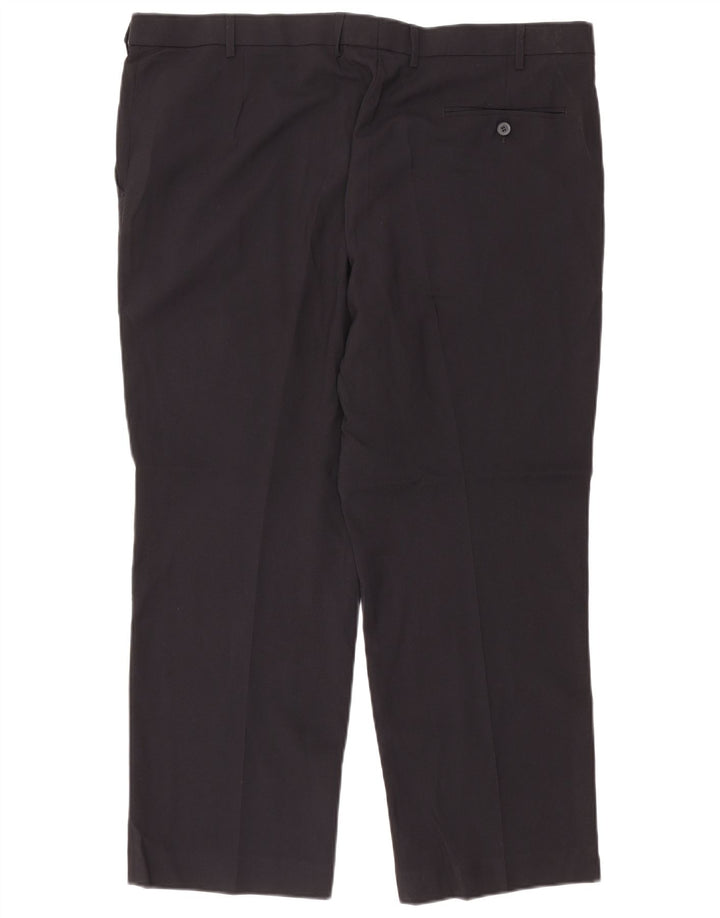 MARKS & SPENCER Mens Regular Fit Suit Trousers W42 L29 Navy Blue Polyester