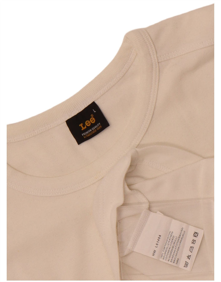 Lee Womens T-Shirt Top UK 14 Large White Cotton