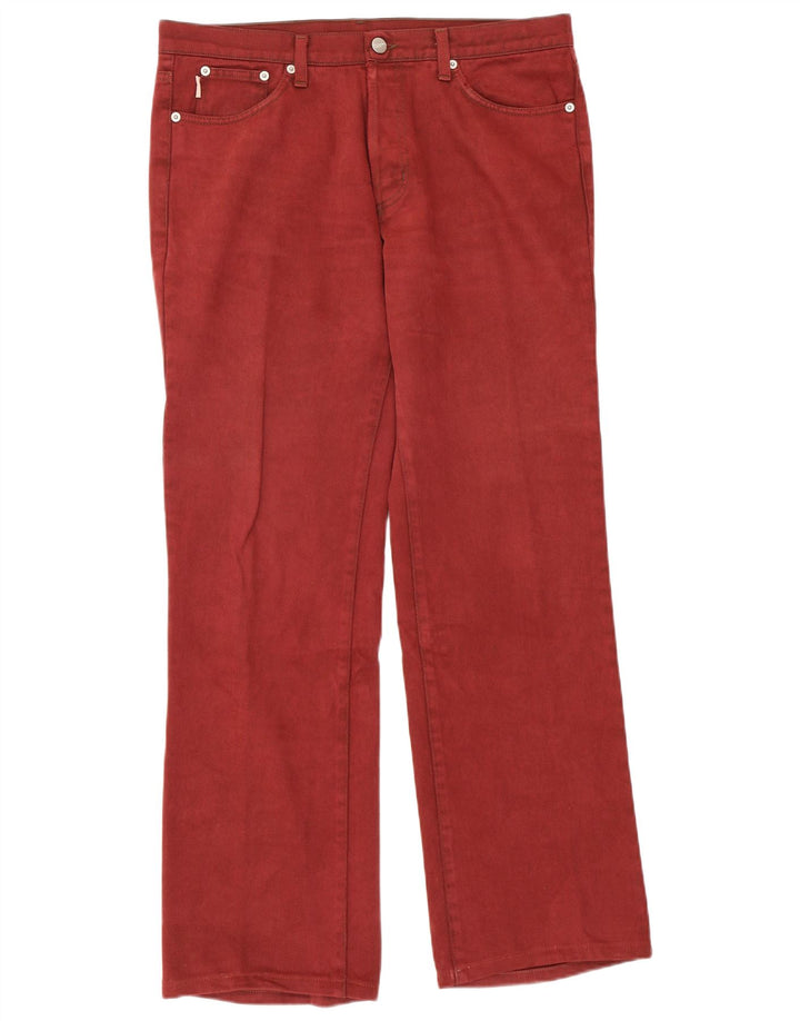 Iceberg Mens Straight Jeans W34 L31 Burgundy