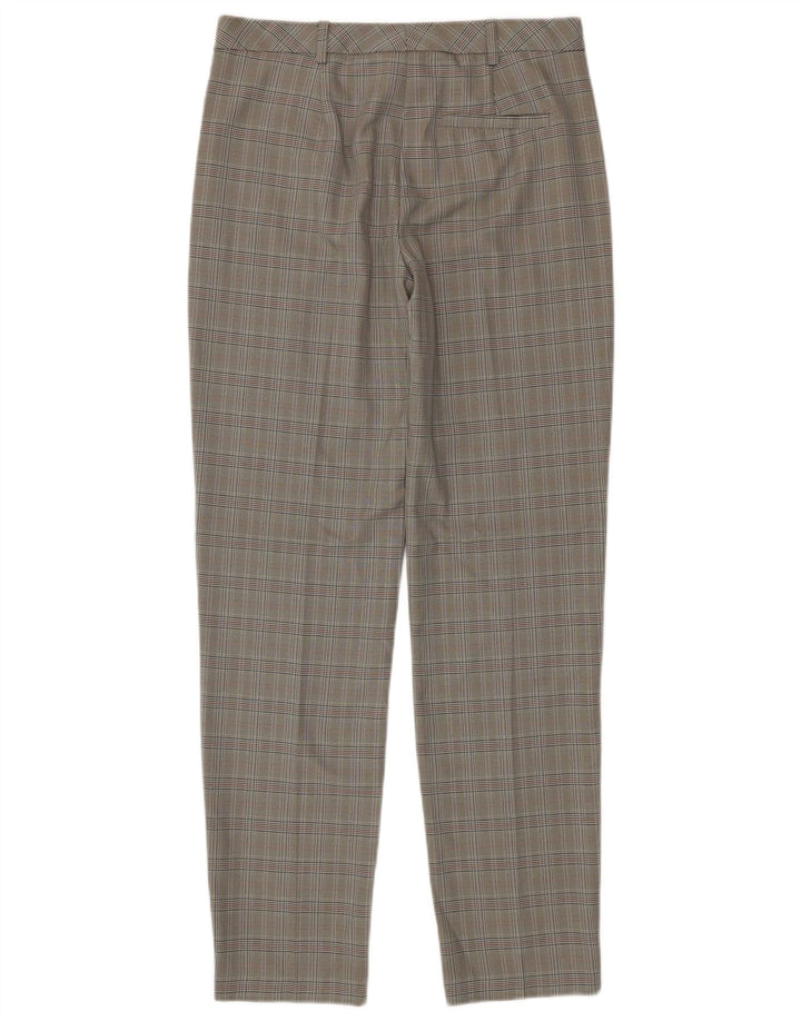 Marks & Spencer Womens Chino Trousers UK 12 Medium W32 L33 Grey Houndstooth