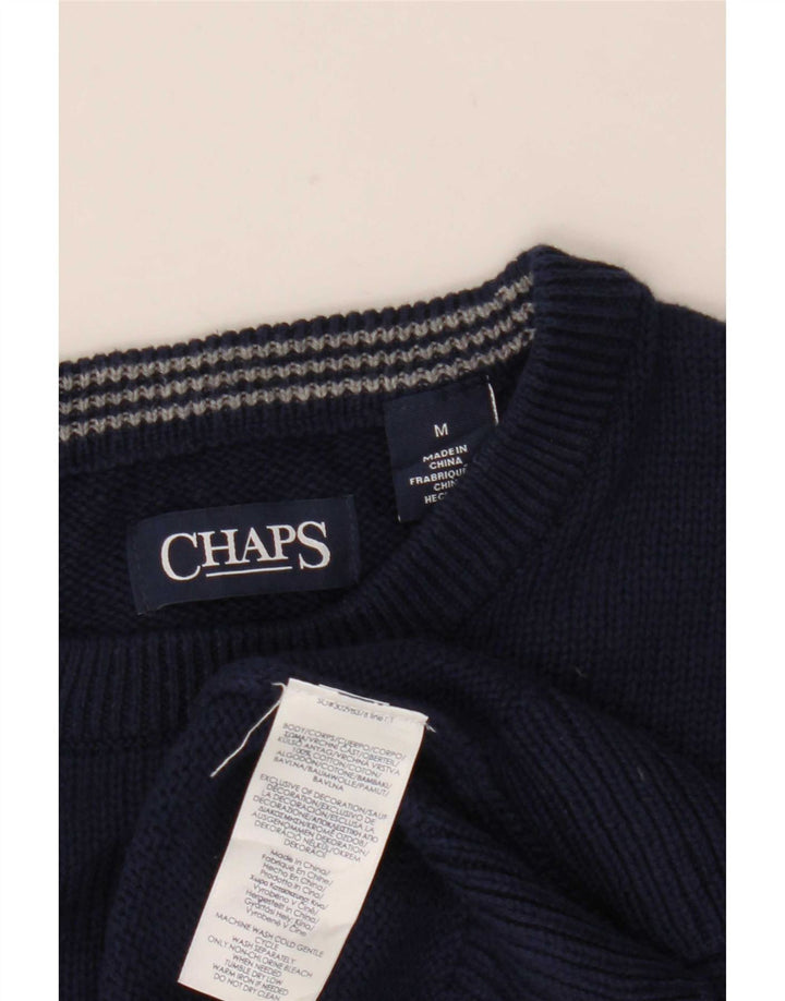 Chaps Herren-Pullover mit Rundhalsausschnitt, mittlere marineblaue Baumwolle
