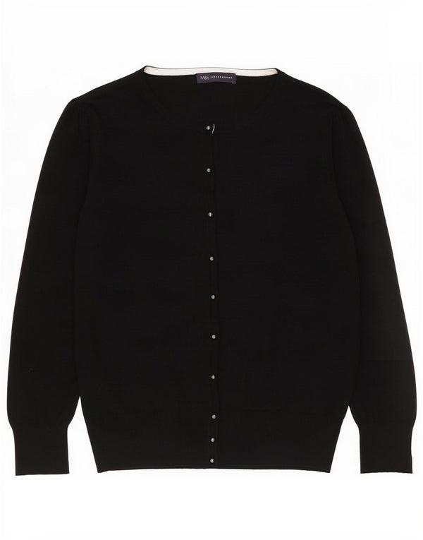 Pulover cardigan pentru femei Marks & Spencer UK 16 mare, negru, viscoză