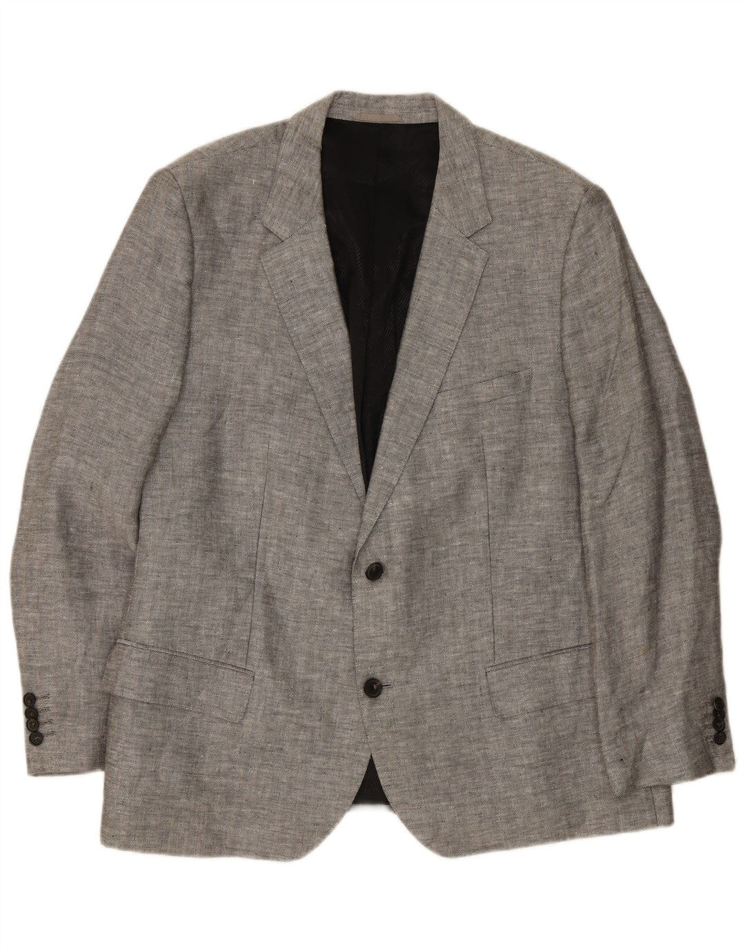 Hugo Boss férfi 2 gombos blézerkabát EU 62 6XL szürke vászon