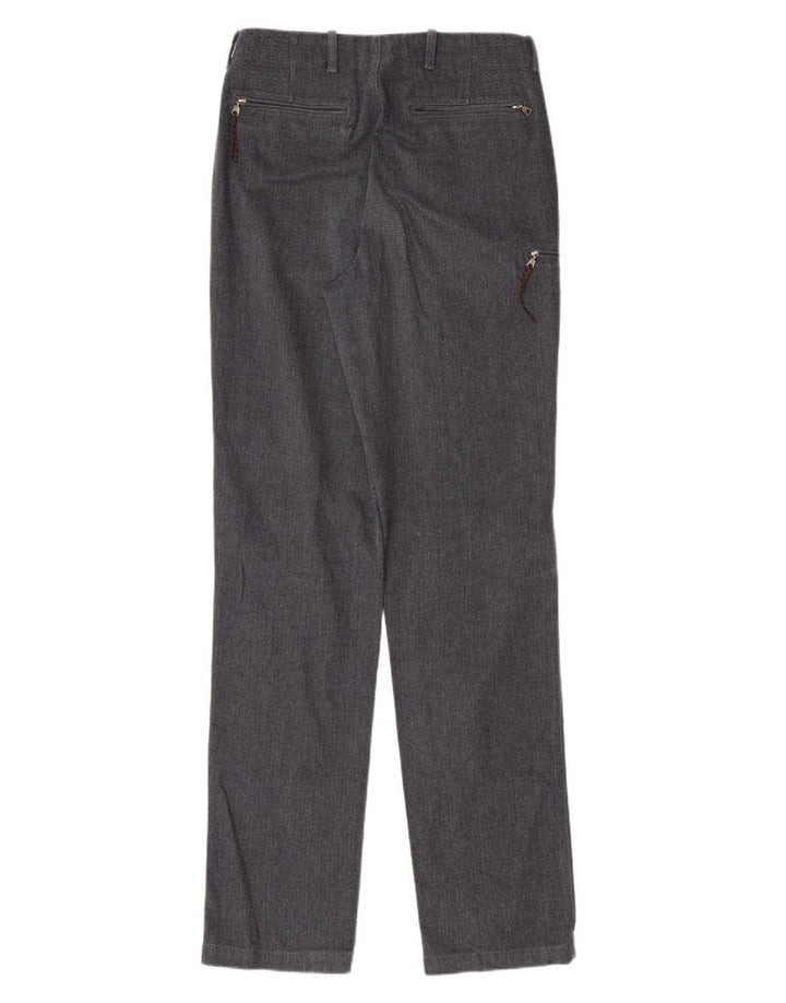NAPAPIJRI Womens Slim Capri Trousers IT 44 Medium W30 L34 Grey Herringbone