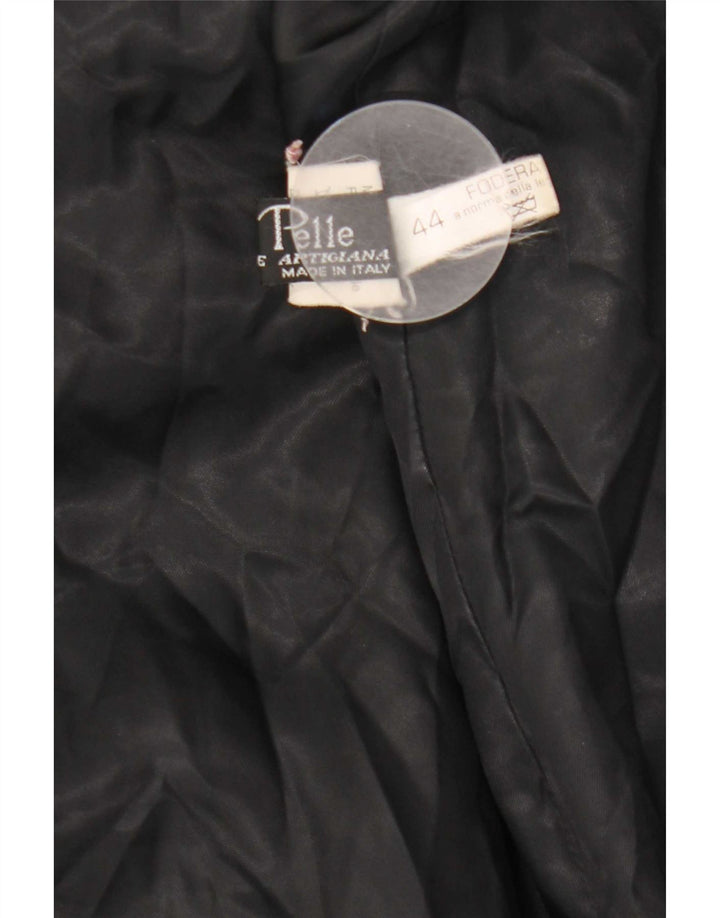 Abrigo de cuero vintage para mujer IT 44 Medio Negro