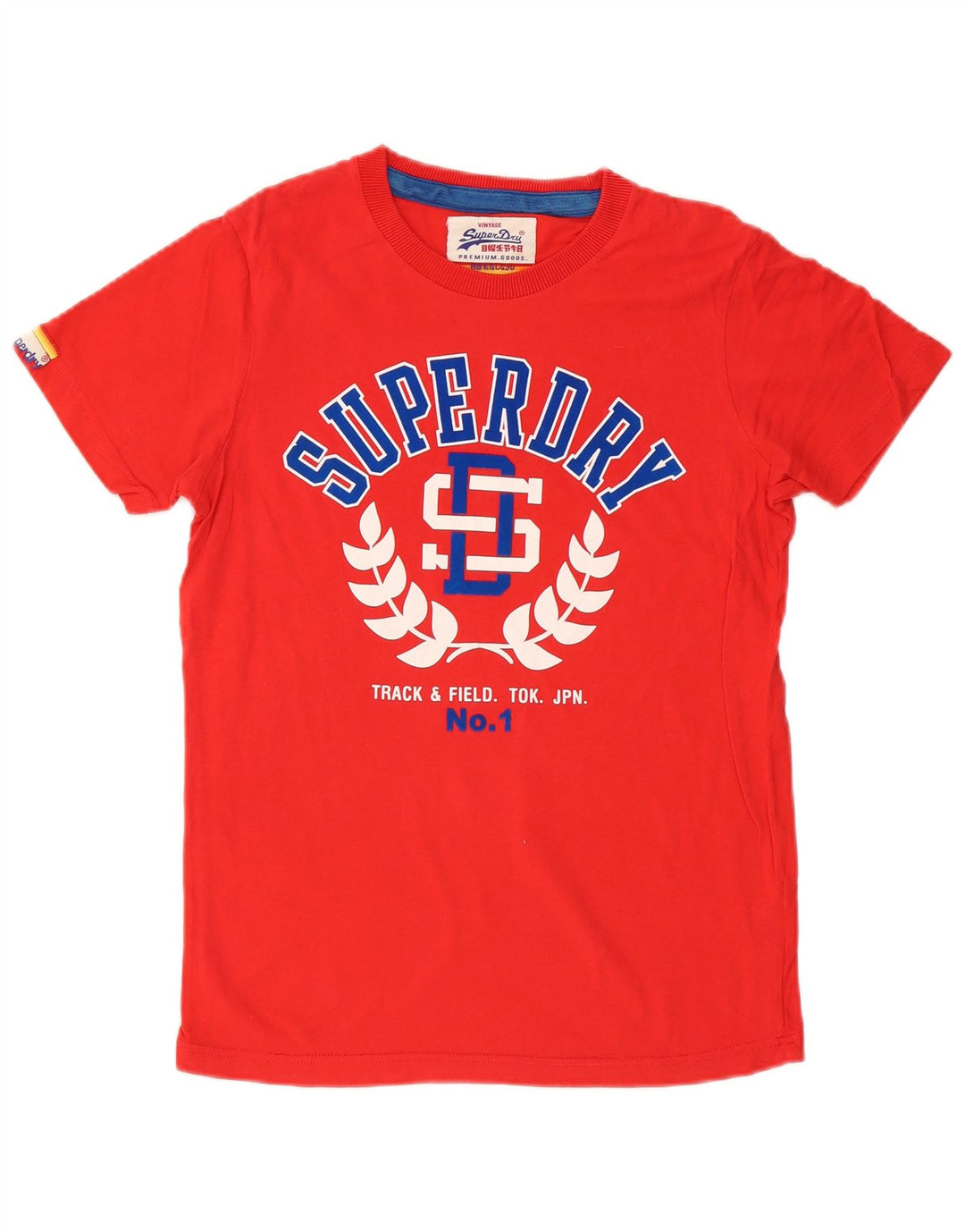 SUPERDRY Mens Graphic T-Shirt Top Medium Red Cotton Vintage Superdry and Second-Hand Superdry from Messina Hembry 