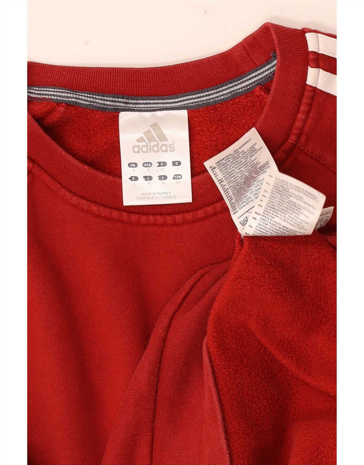 Adidas Mens Sweatshirt Jumper Small Red Colourblock Cotton