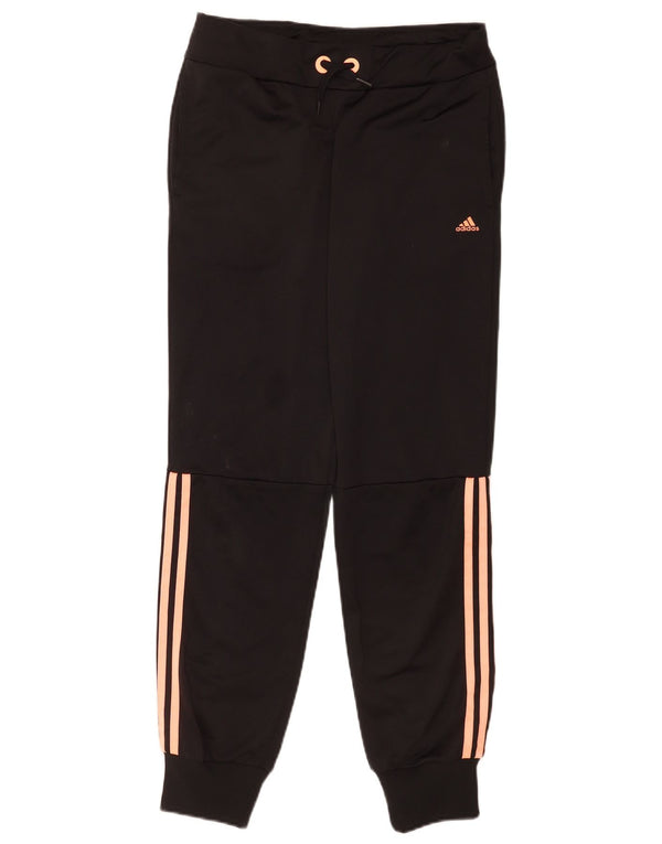 Adidas Boys Tracksuit Trousers Joggers 14-15 Years Black Polyester