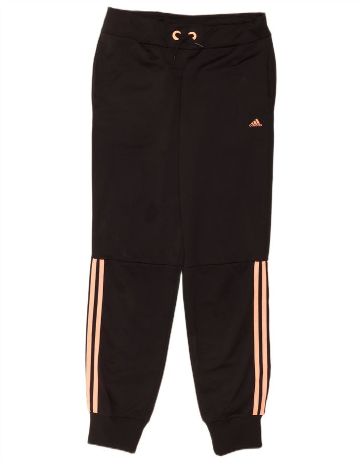 Adidas Boys Tracksuit Trousers Joggers 14-15 Years Black Polyester