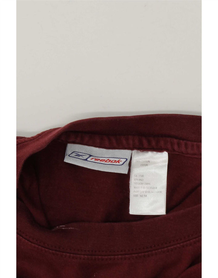 Reebok Mens T-Shirt Top Large Burgundy Cotton