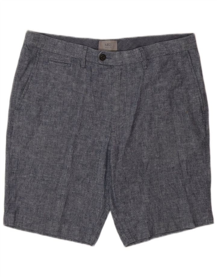 Pantaloncini chino da uomo Marks & Spencer W34 grande lino blu