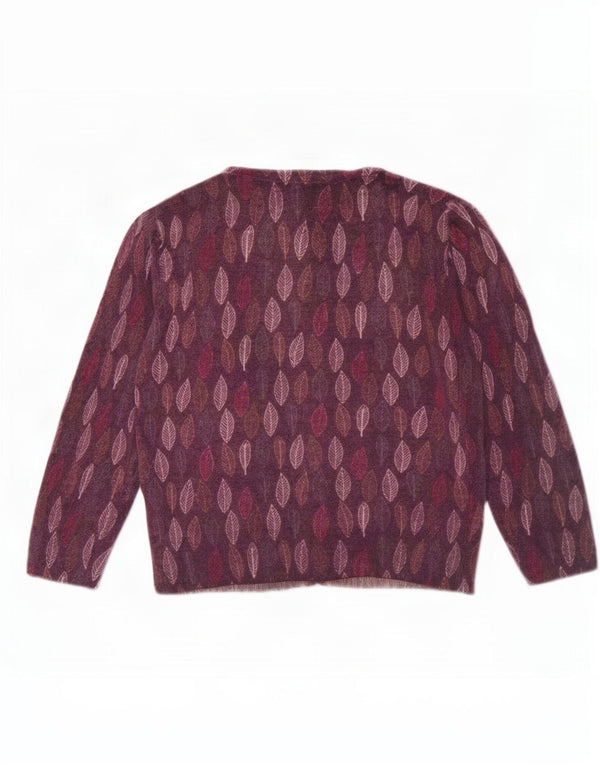 Laura Ashley Damski sweter bolerko z rękawem 3/4 UK 18 XL w kolorze fioletowym w kwiaty