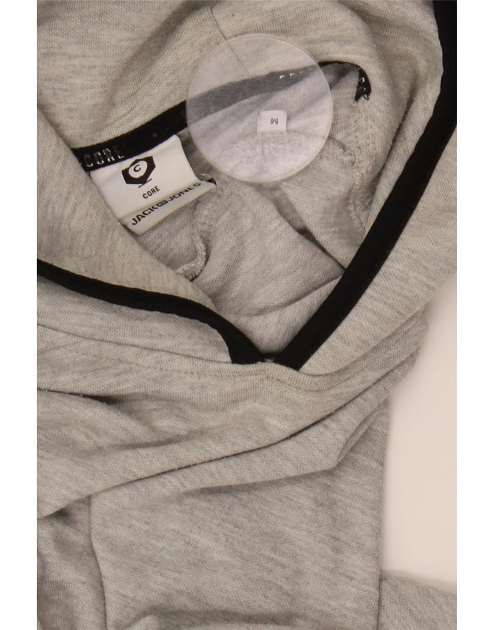JACK & JONES Mens Hoodie Jumper Medium Grey Cotton