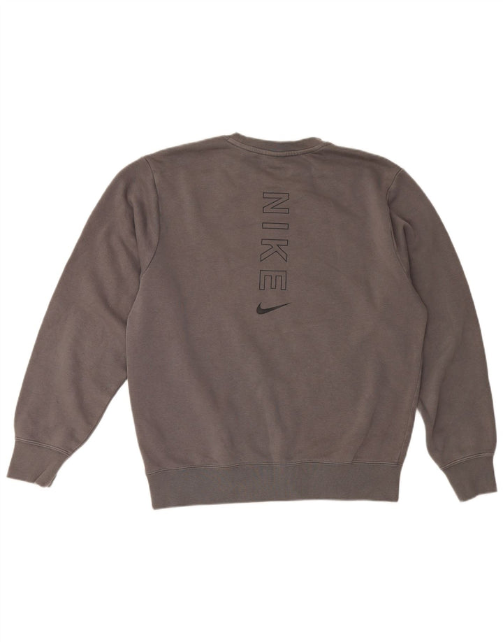 Męska bluza Nike z grafiką, bawełniana, średnioszara, z blokami kolorów
