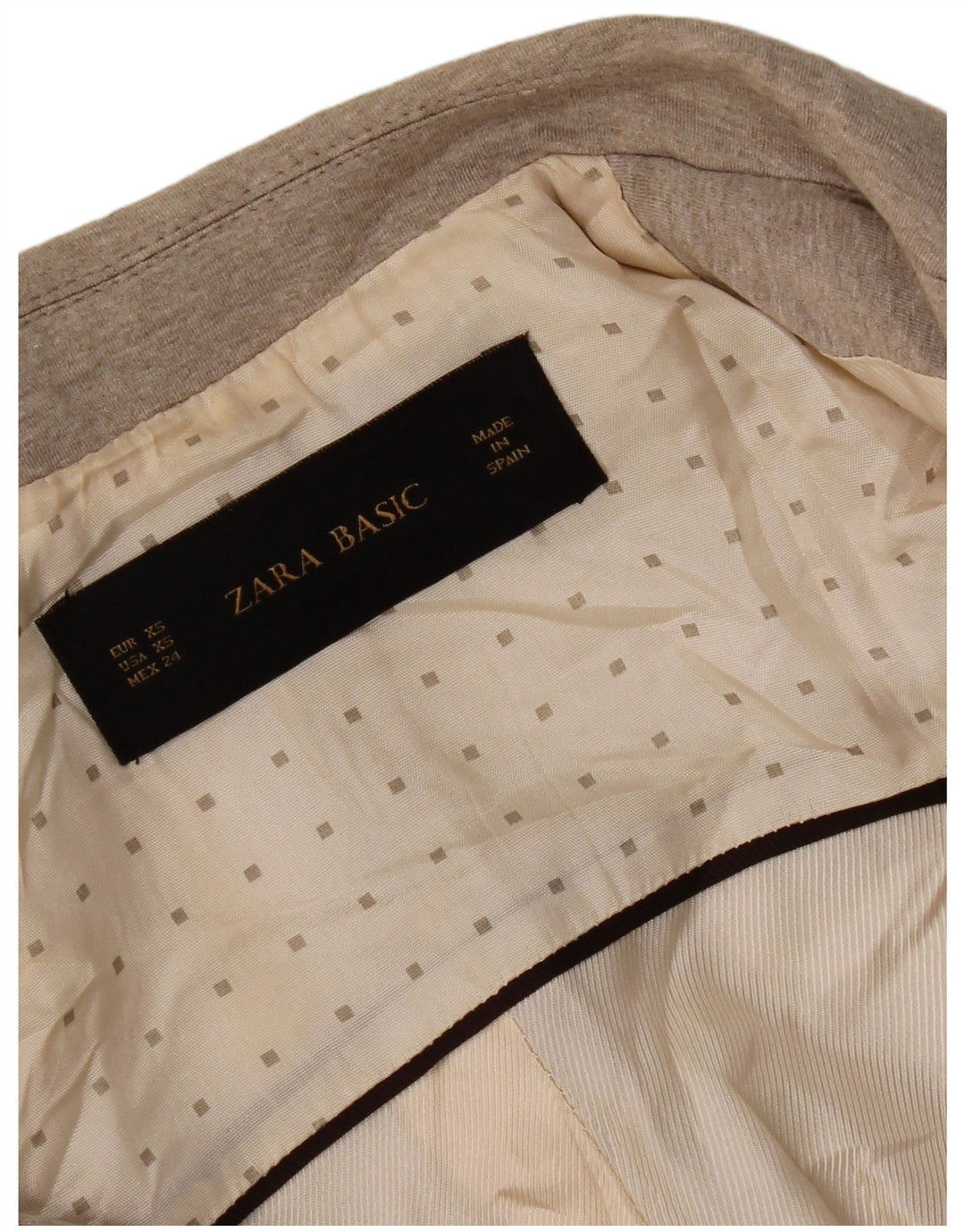 Zara Womens 1 Button Blazer Jacket UK 6 XS Beige