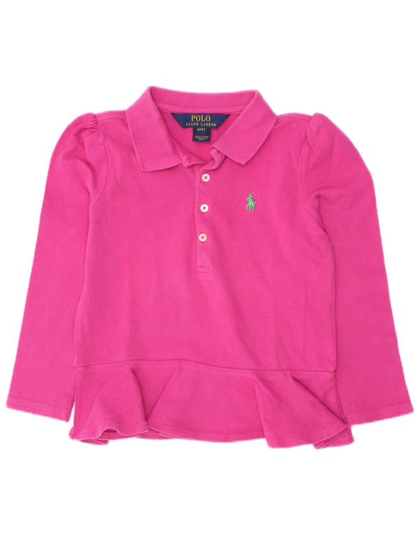 Polo Ralph Lauren Camisa Manga Larga Niña 3-4 Años Rosa Algodón