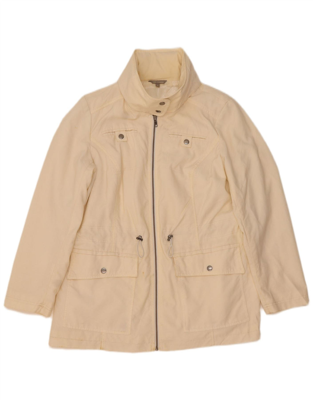 Marks & Spencer Womens Hooded Utility Jacket UK 16 Large Off White