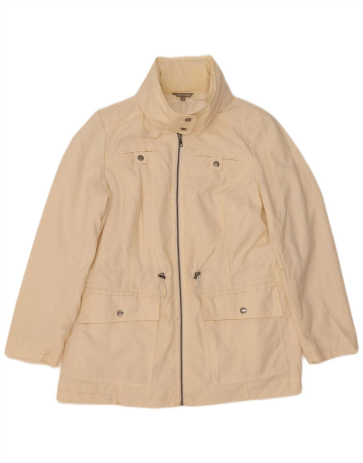 Marks & Spencer Womens Hooded Utility Jacket UK 16 Large Off White
