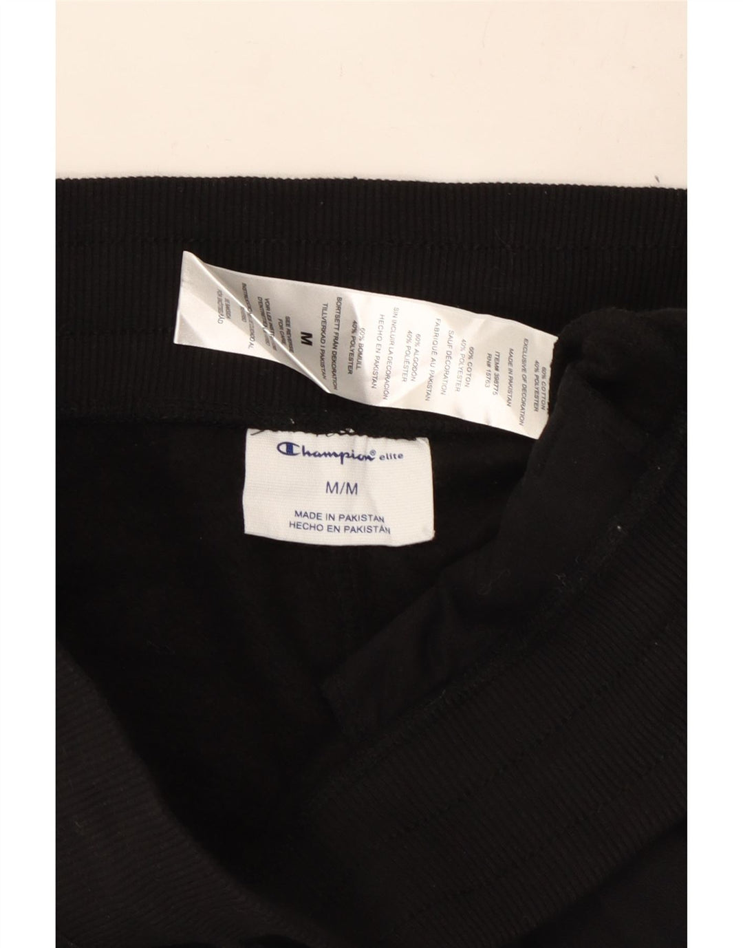 Pantaloni de trening Champion pentru bărbați, bumbac mediu negru