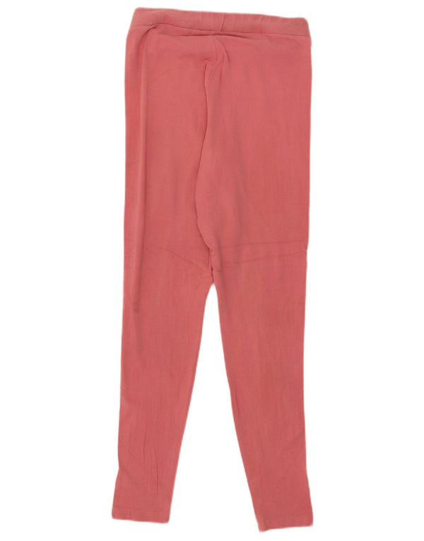 Adidas Womens Leggings UK 12 Medium Pink Cotton