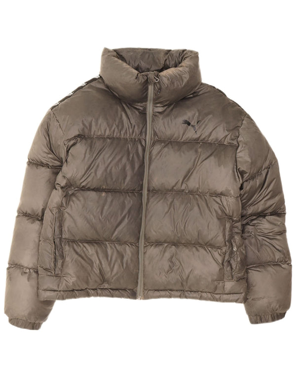 Puma Womens Graphic Padded Jacket UK 14 Medium Grey Polyester