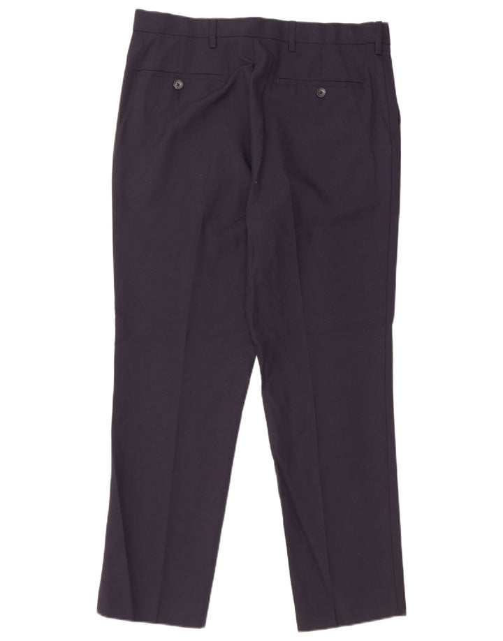 Marks & Spencer Mens Slim Chino Trousers W32 L29 Navy Blue Polyester
