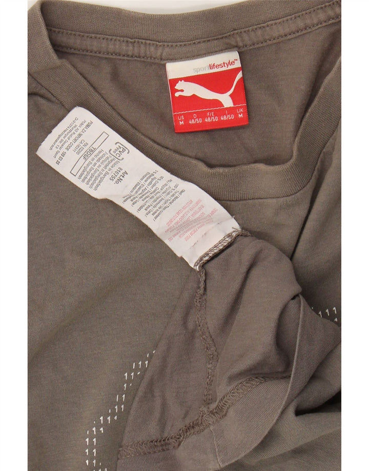 PUMA Herre grafisk T-shirt top mellemgrå bomuld