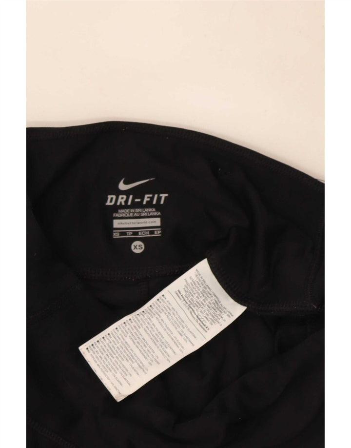 Nike Dame Dri Fit Leggings UK 6 XS Sort Polyester
