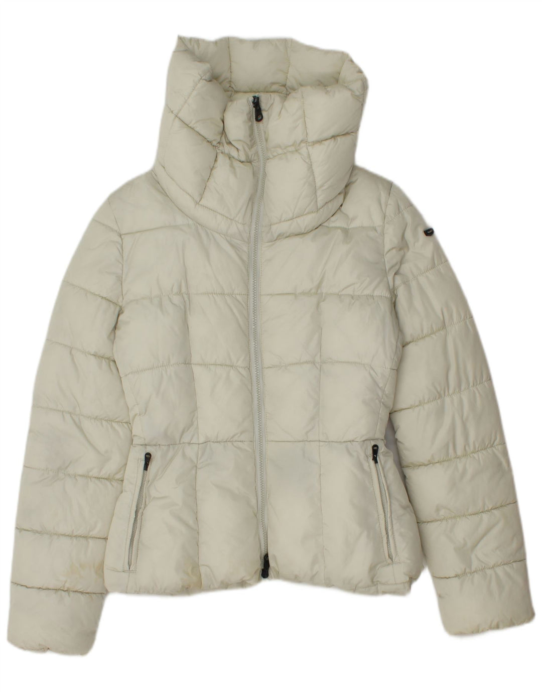 Refrigiwear Womens Padded Jacket IT 42 Medium Off White Polyamide