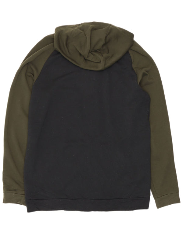 Nike Mens Zip Hoodie Sweater Large Black Colourblock Polyester