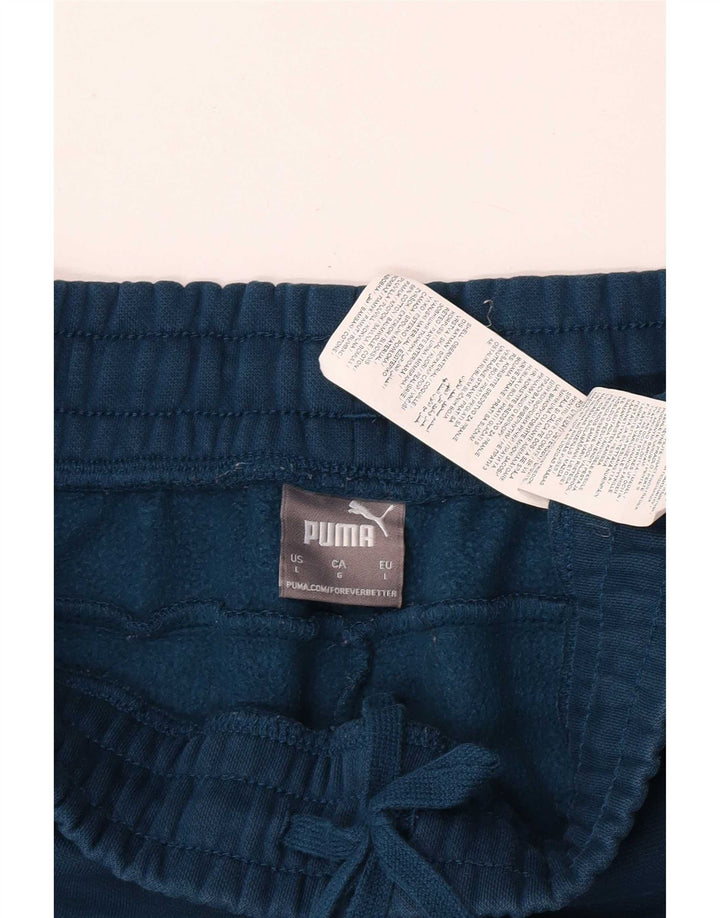 Puma Mens Tracksuit Trousers Joggers Large Blue Cotton