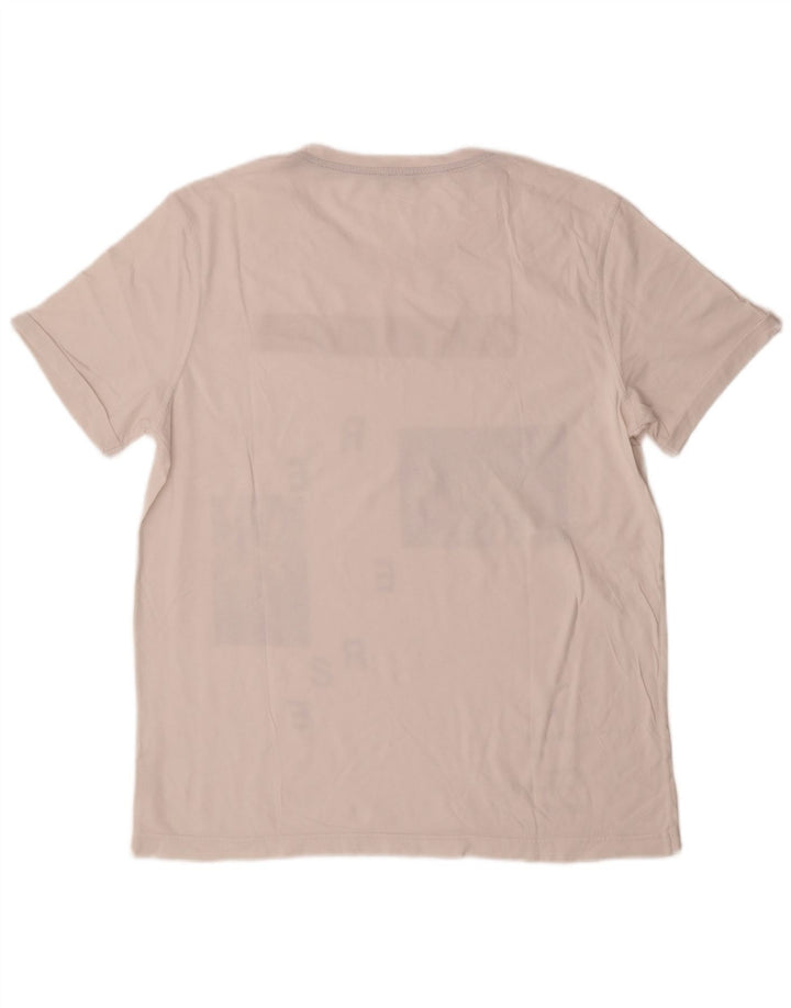 Benetton Mens Graphic T-Shirt Top Medium White