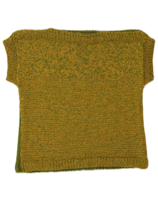 Vintage Dame Vest Tank Top UK 8 Small Green Flecked