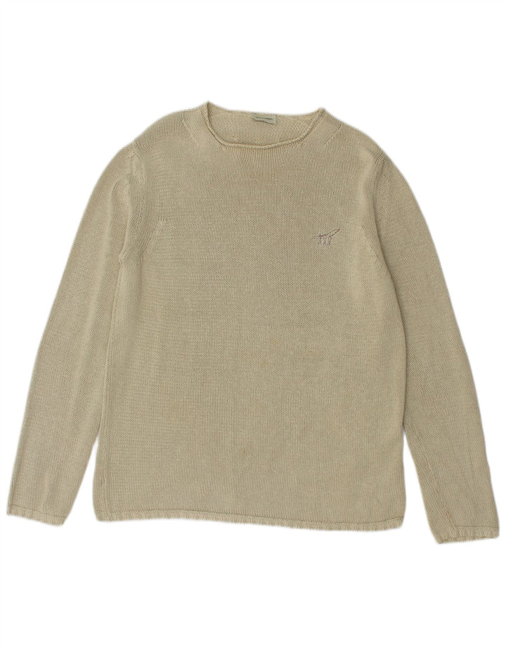 HENRY COTTONS Womens Crew Neck Jumper Sweater IT 44 Medium Beige