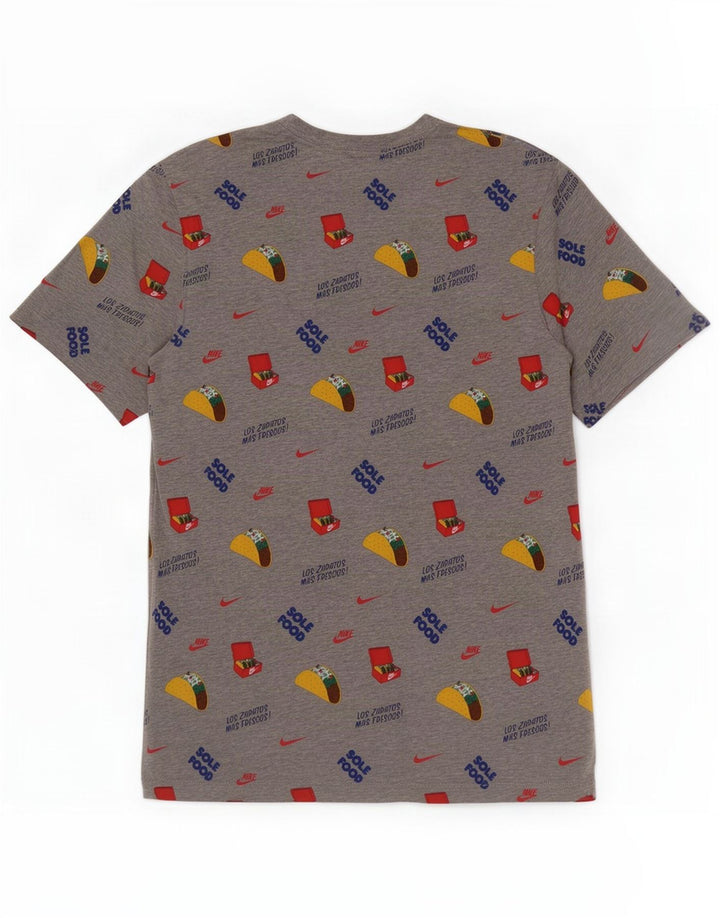 T-shirt grafica da uomo Nike Top in cotone grigio medio
