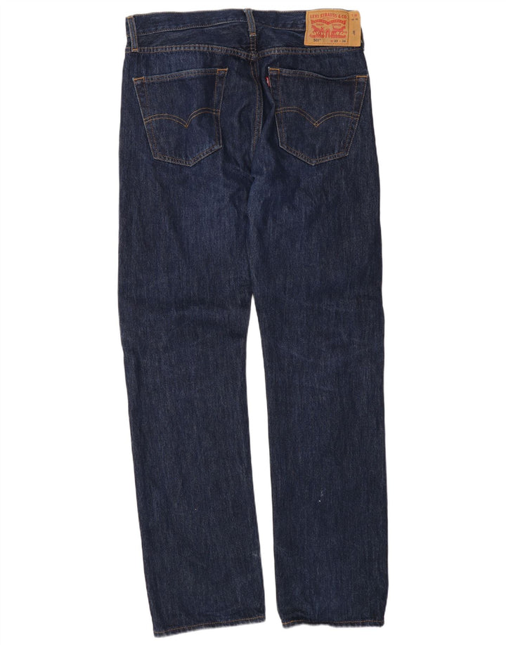 Levi's Mens 501 Straight Jeans W33 L34 Blue Cotton