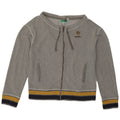 Diadora Womens Crop Tracksuit Top Jacket UK 14 Medium Grey Colourblock