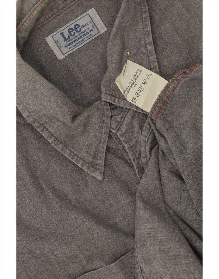 Lee Mens Short Sleeve Shirt Medium Grey Cotton