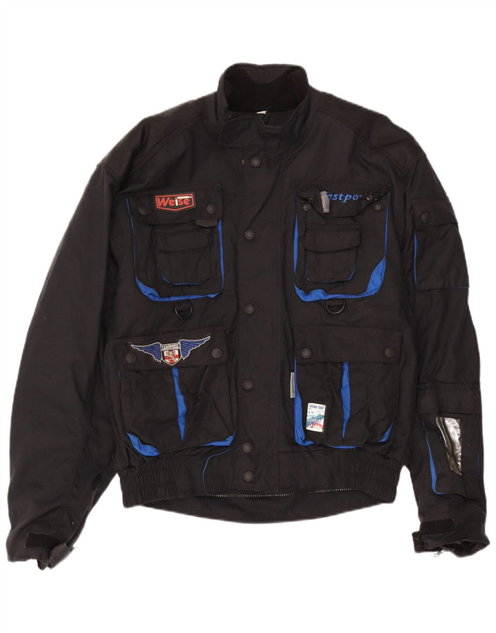 Weise Chaqueta Racer para hombre UK 40 Large Poliamida negra